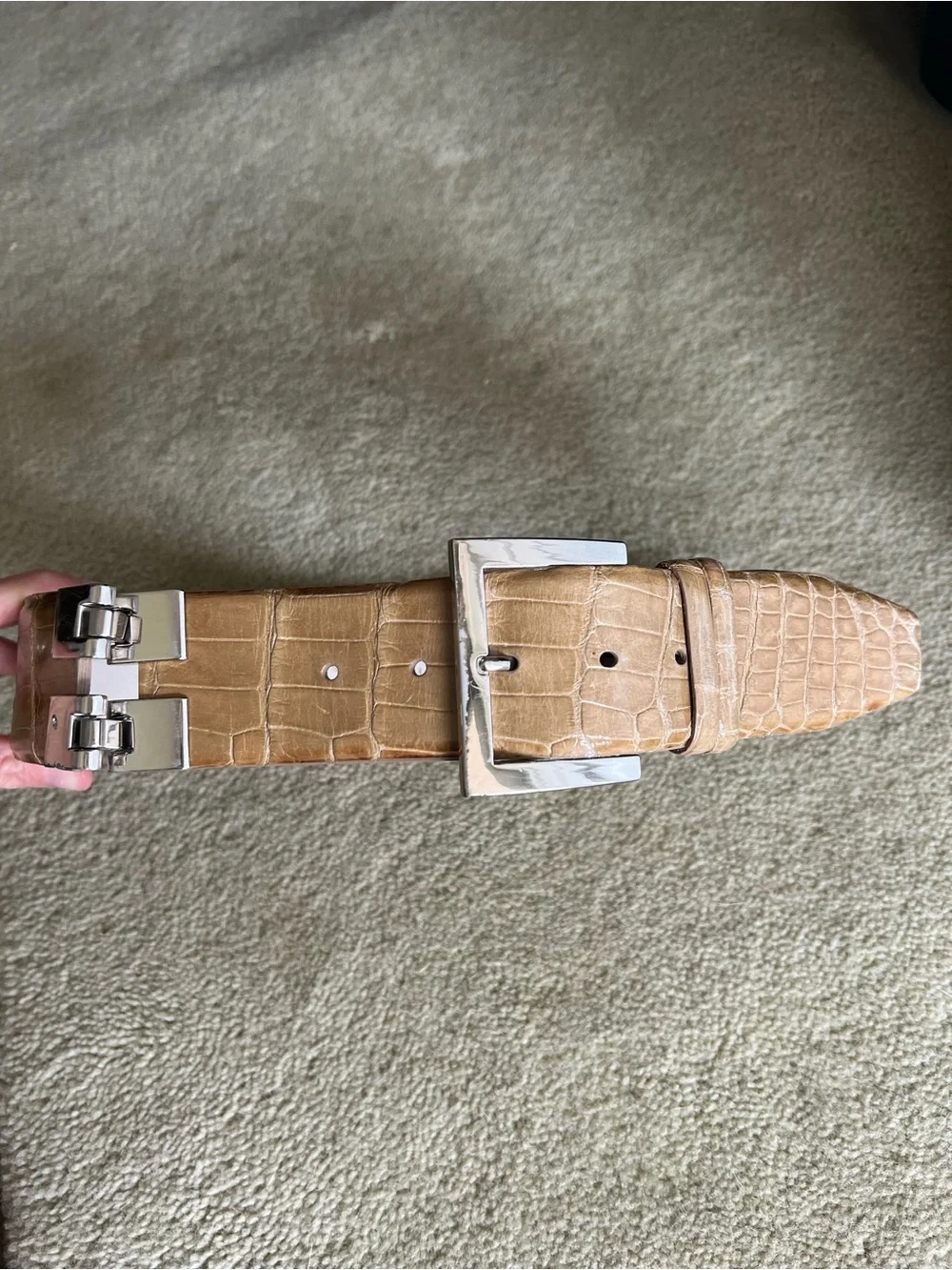 Genuine Alligator Waist Belt by Oscar de la Renta Size XS